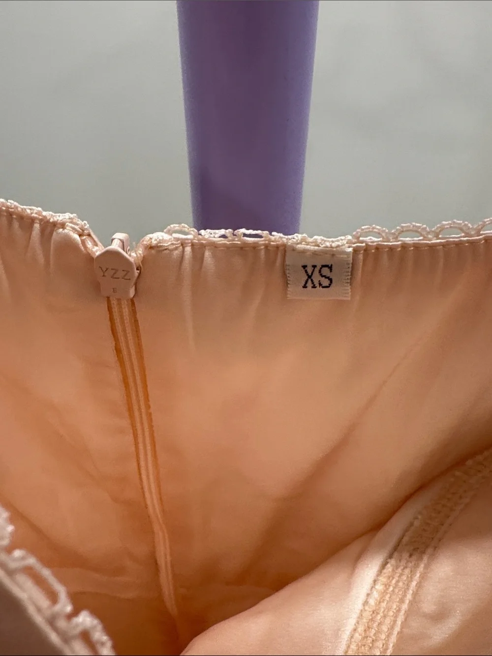 Blush Pink Satin Slip Dress with Built-In Cups